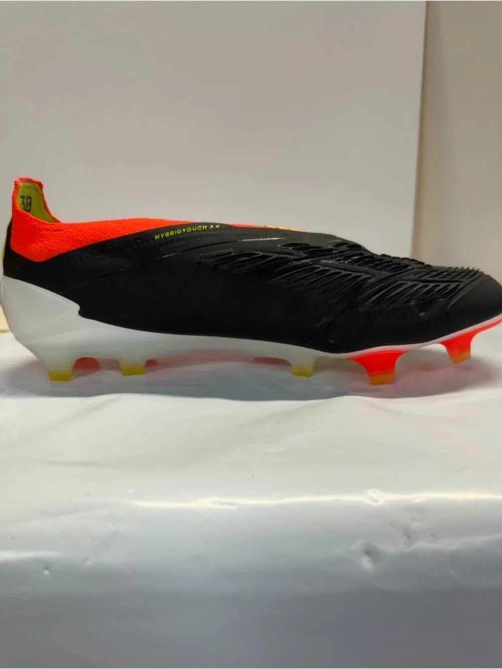adidas Men’s Predator Laceless Soccer Shoes - Black, Red & Yellow size 9